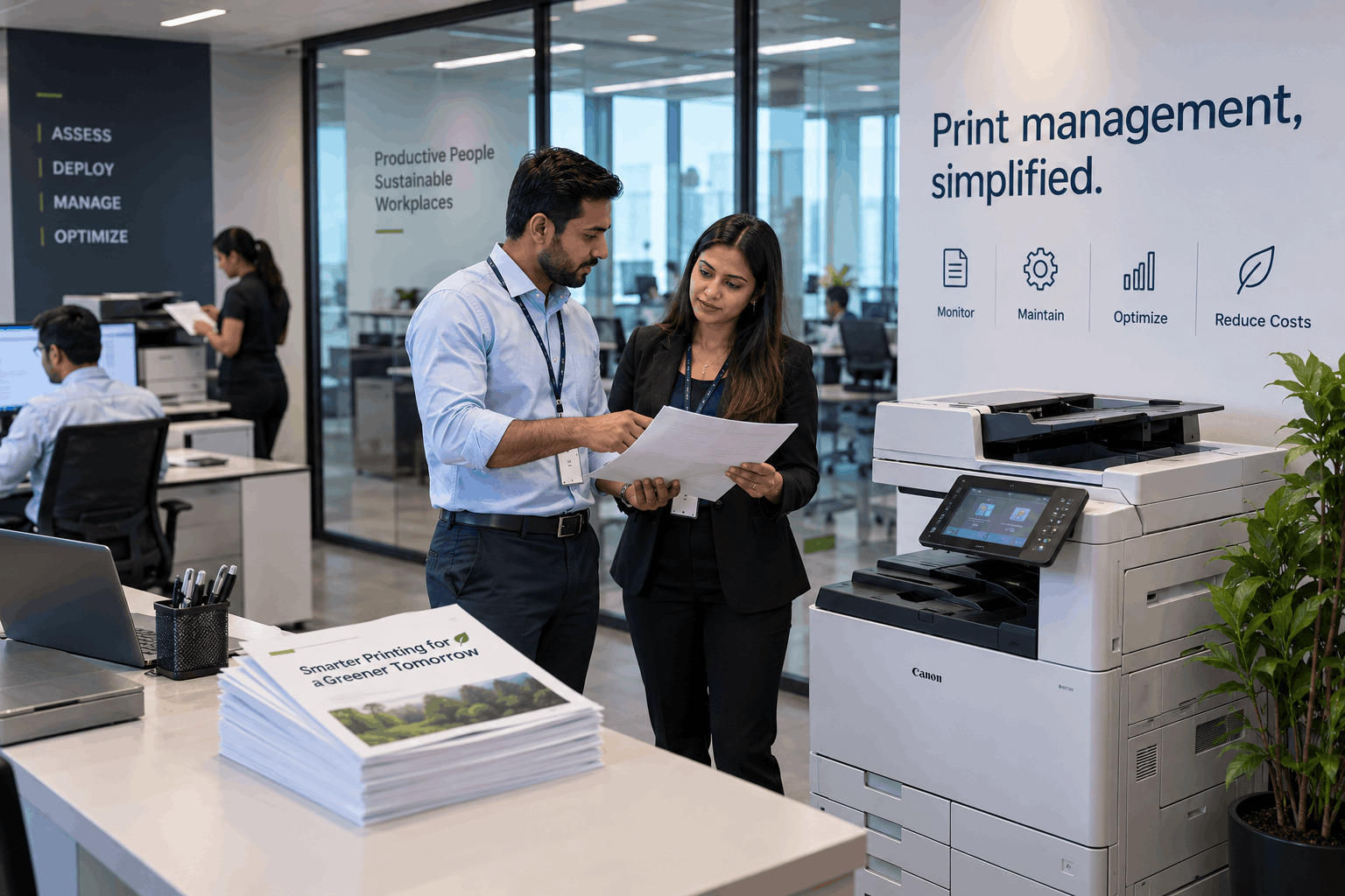Office printer managed under a Saitronics print contract